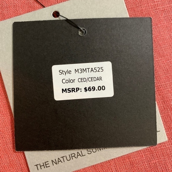 NWT Marc New York Andrew Marc 100% Linen Boxy Cedar Drawstring Cropped Top - Picture 10 of 12